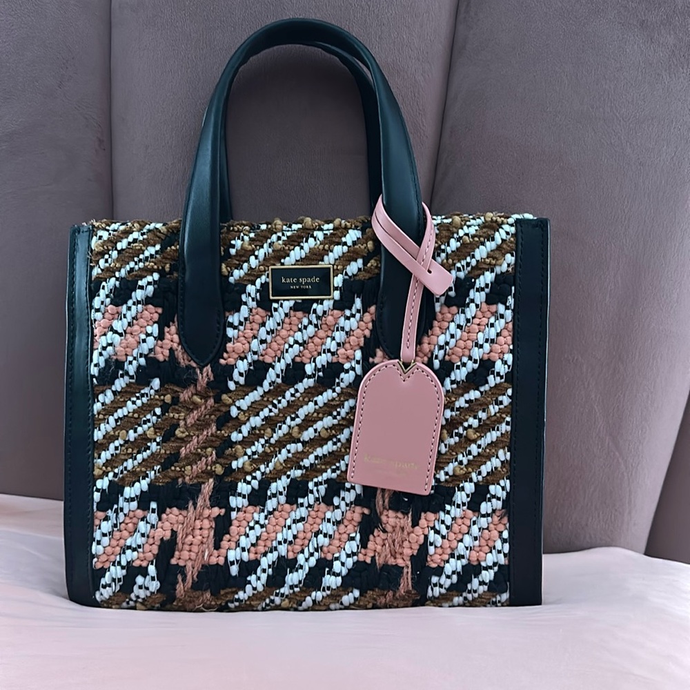 Kate Spade Manhattan Plaid Chunky Woven Tote